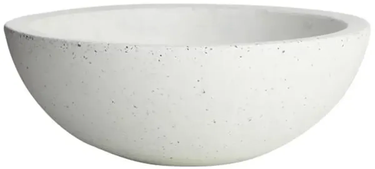 White Terrazzo-Look Bowl Planter, Medium