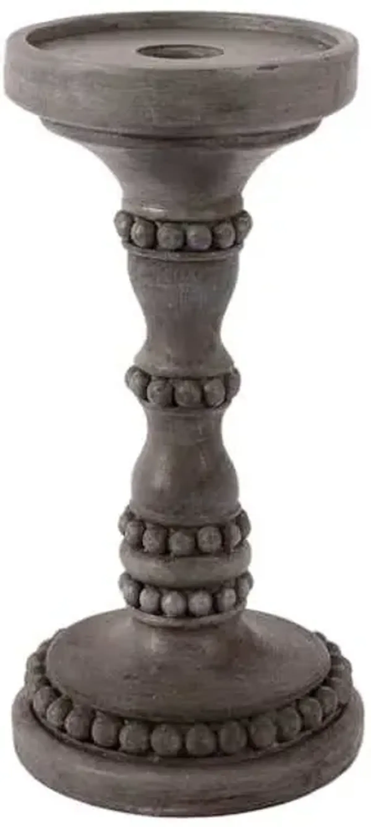 Grey Candle Holder, 8"