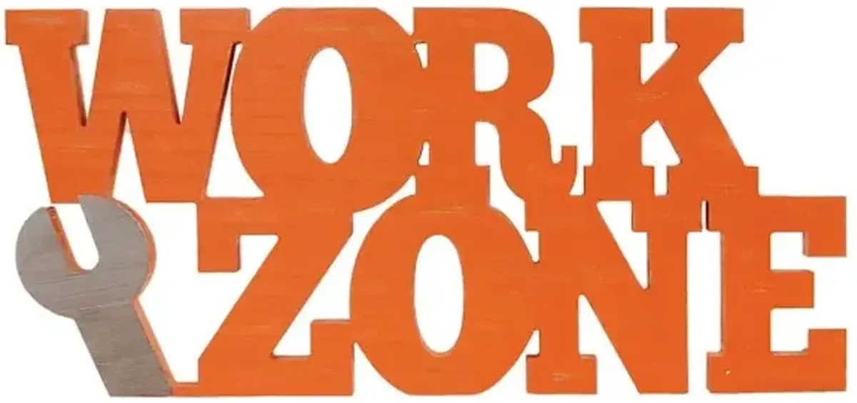 Tiny Dreamers Work Zone Cutout Table Sign, 22x10