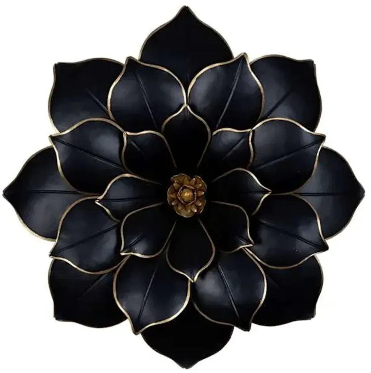 Black & Gold Metal Flower Wall Art, 21"
