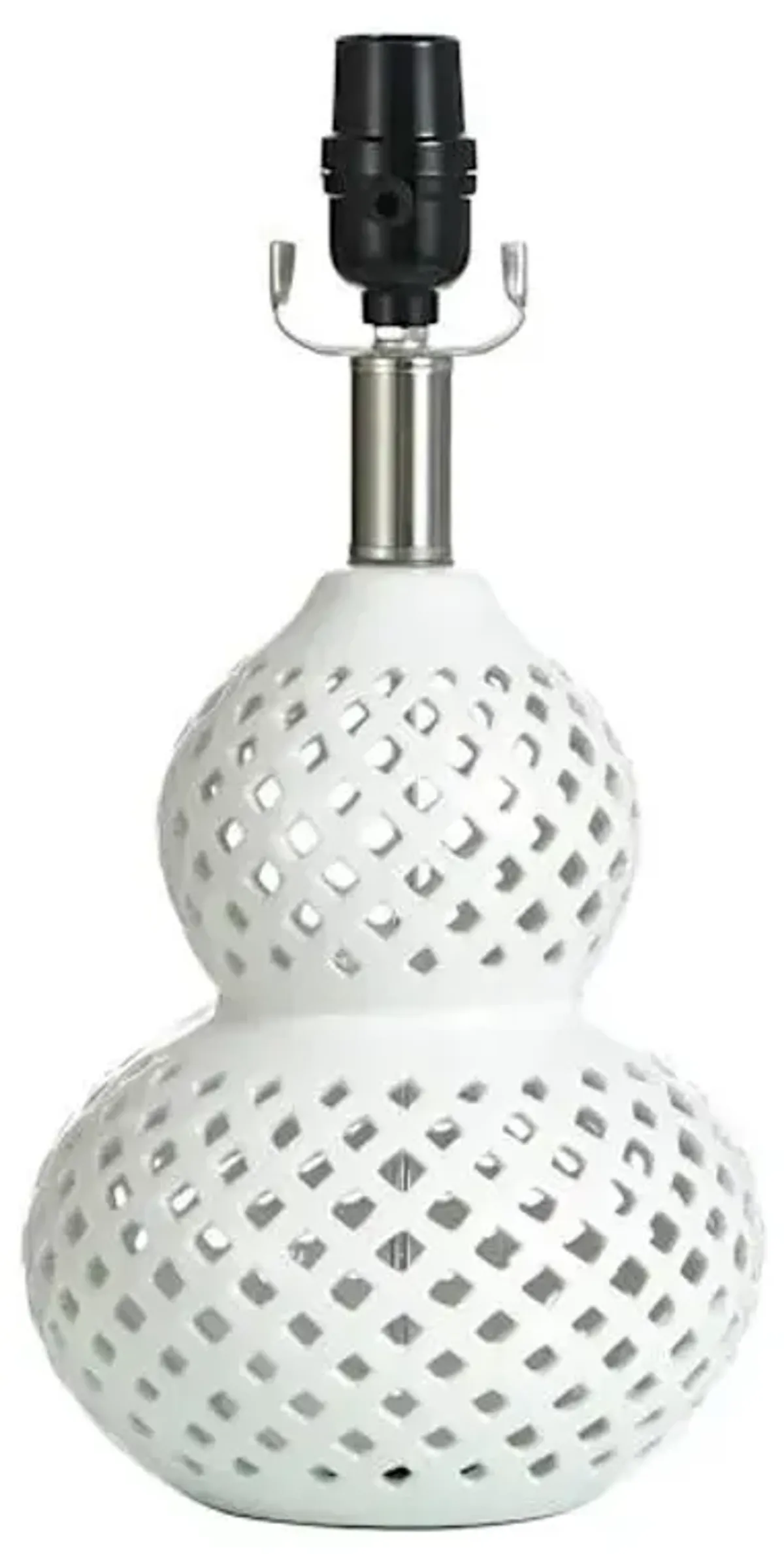 14In White Double Gourd Lattice Accent Lamp