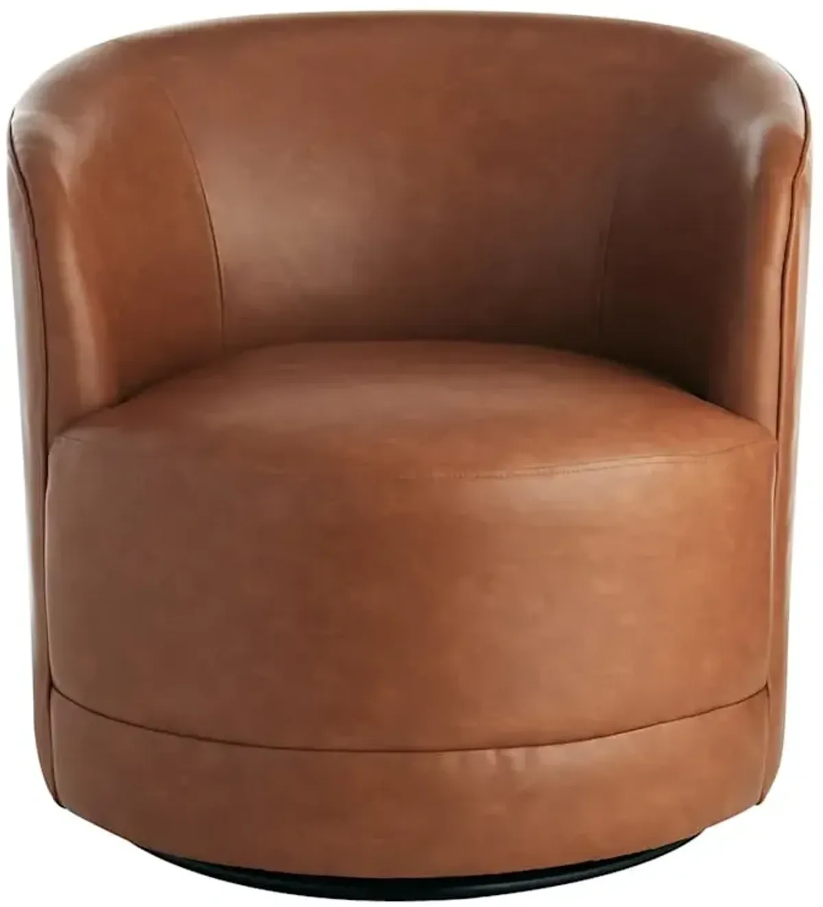 Crosby St. Sawyer Swivel Faux Leather Chair, Cognac