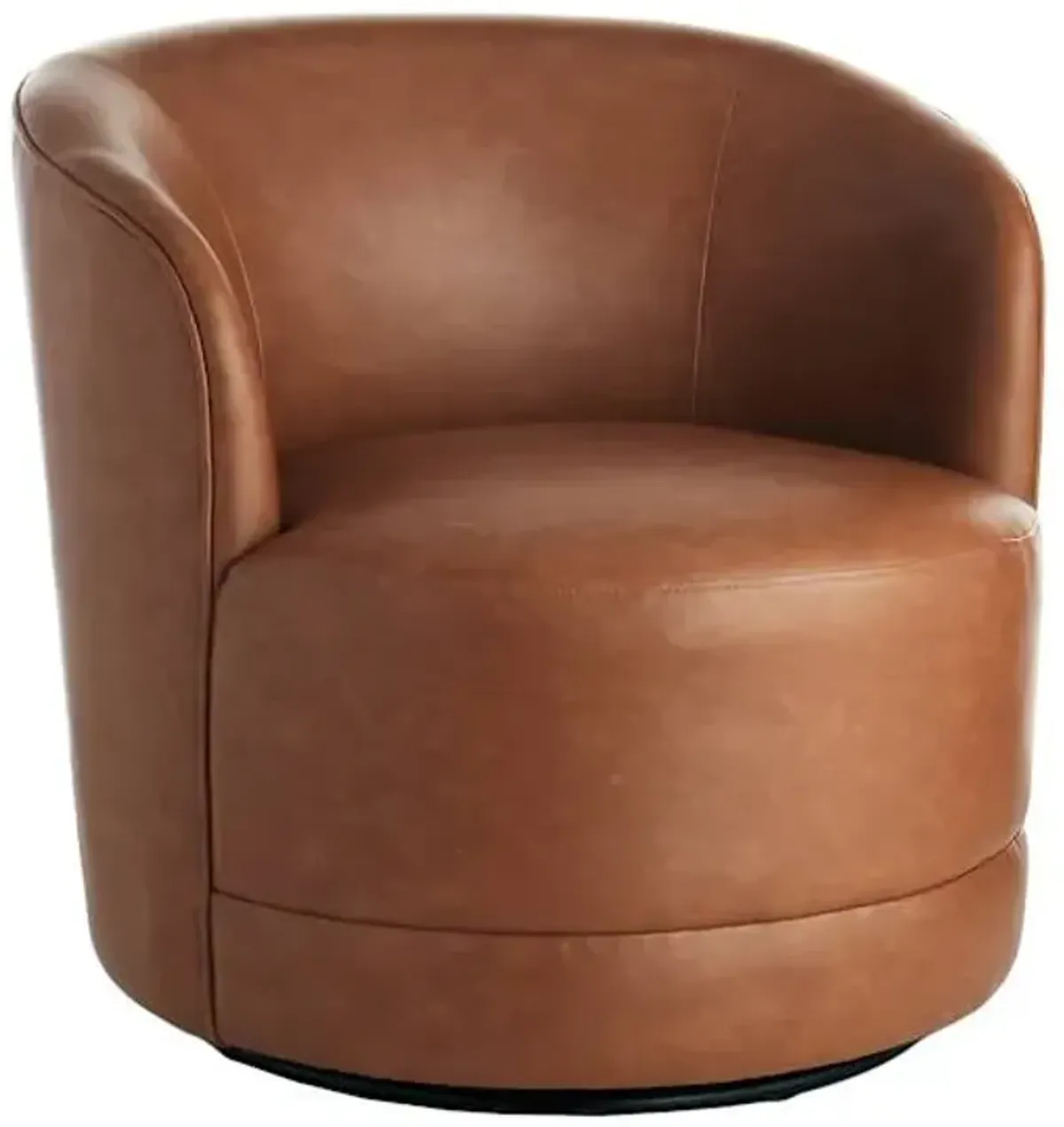 Crosby St. Sawyer Swivel Faux Leather Chair, Cognac
