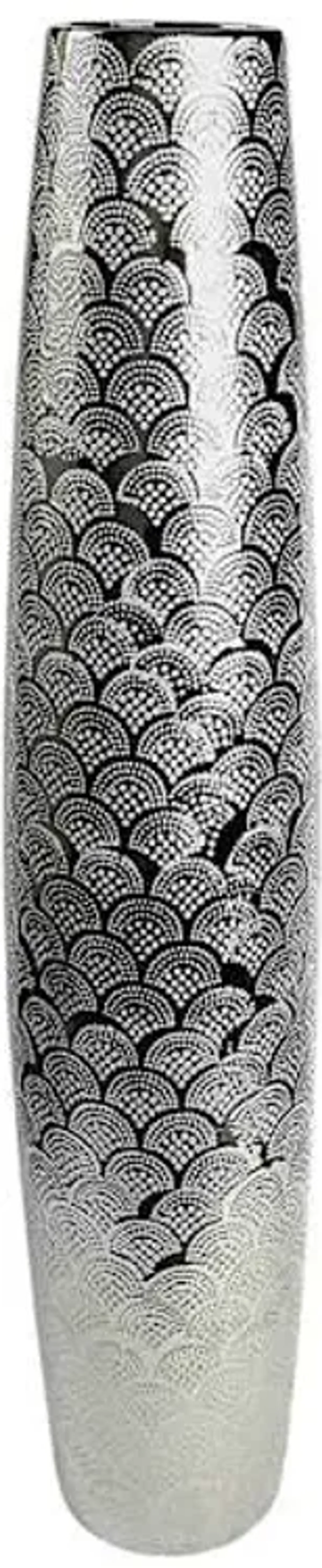 Silver Ceramic Vase, 30"