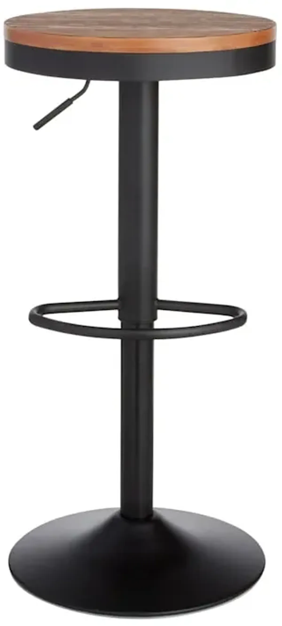 Dakota Adjustable Modern Industrial Black Barstool, 29"