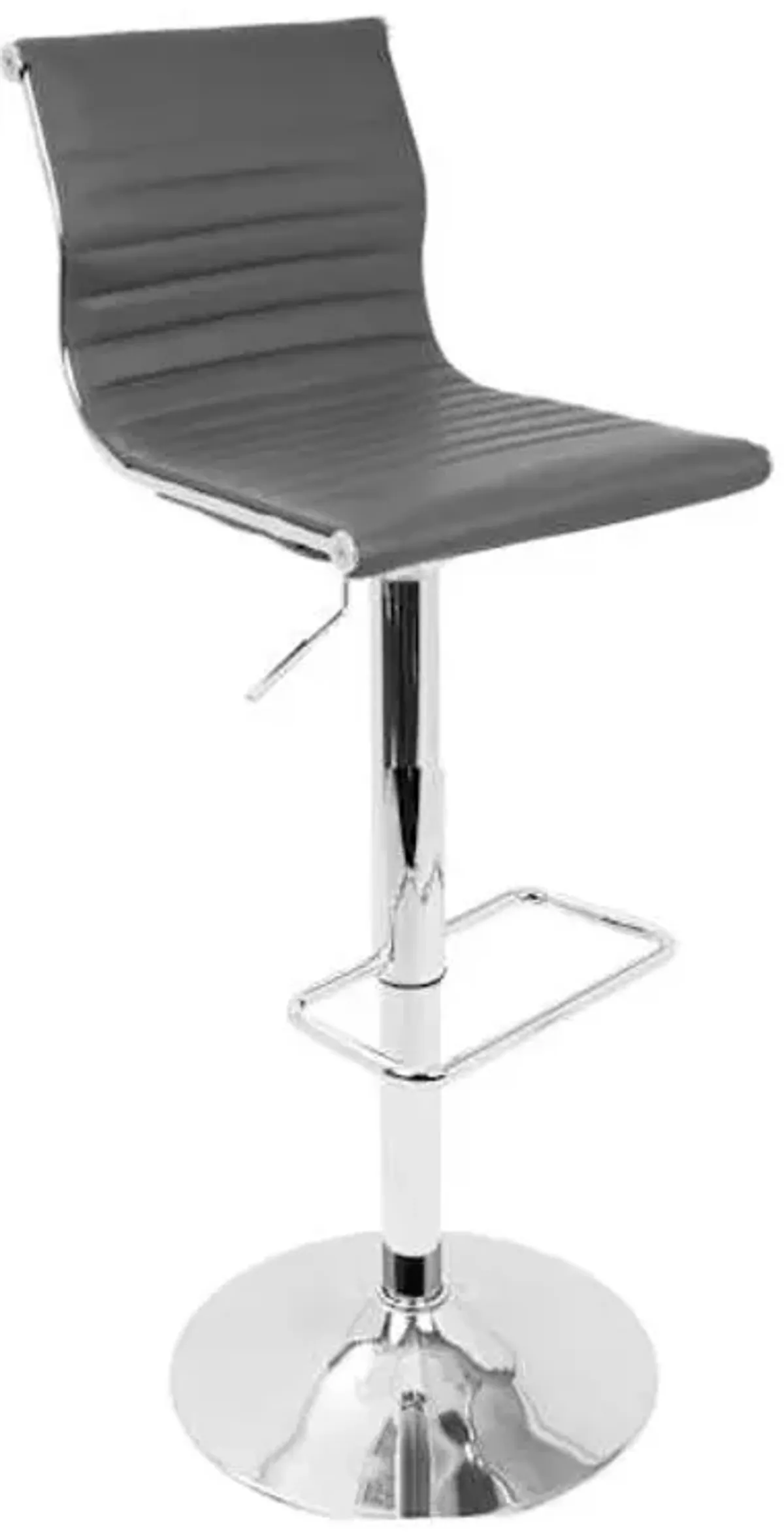 Master Faux Leather Adjustable Barstool, Grey