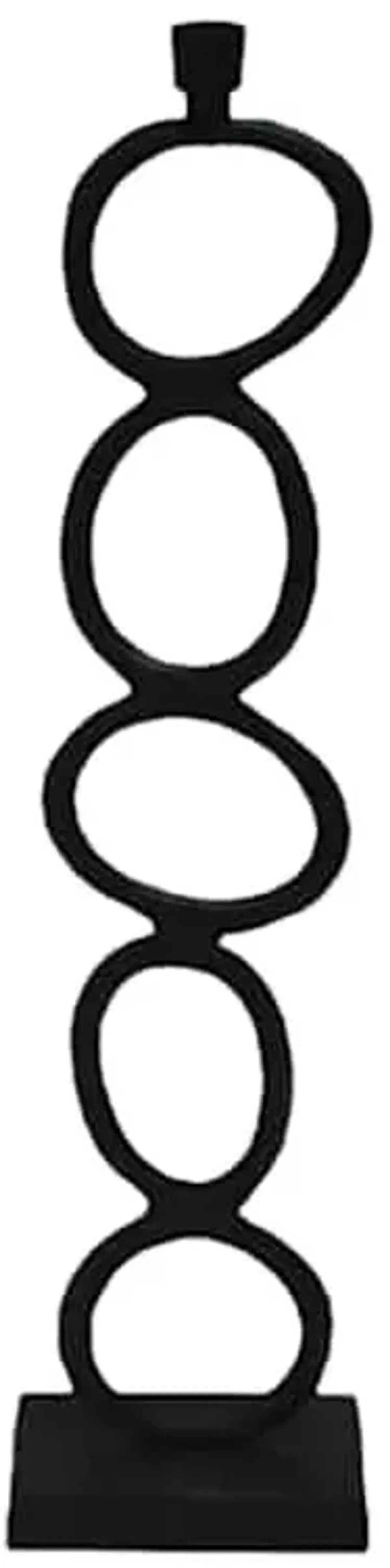 Black Stacked Circle Candle Holder, 24"