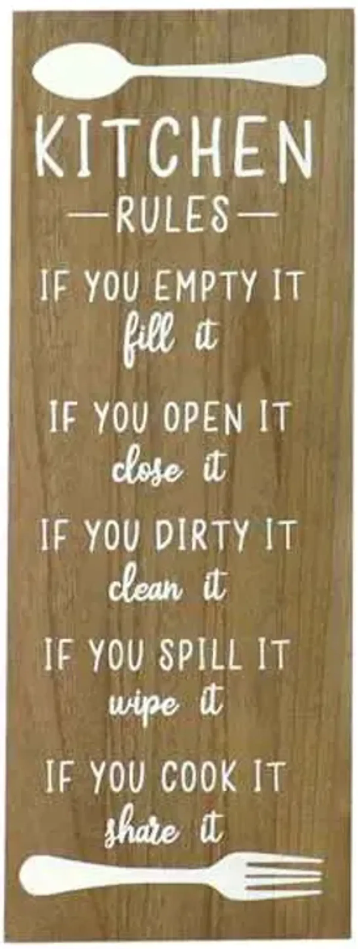 Kitchen Rules Wood Sign