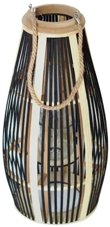 Bamboo Glass Lantern, 34"