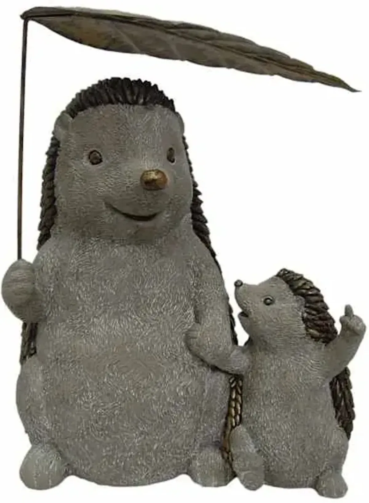 Mom & Baby Hedgehog Outdoor Garden Statue, 14.5"