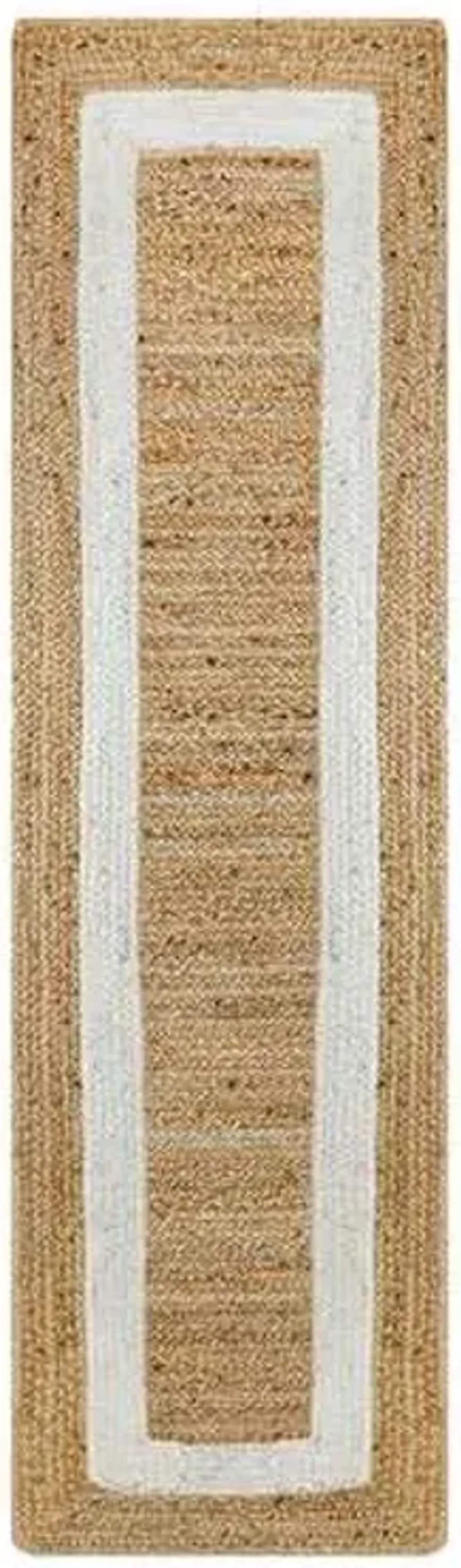 (B728) Providence Kinsey Natural Border Runner, 2x7