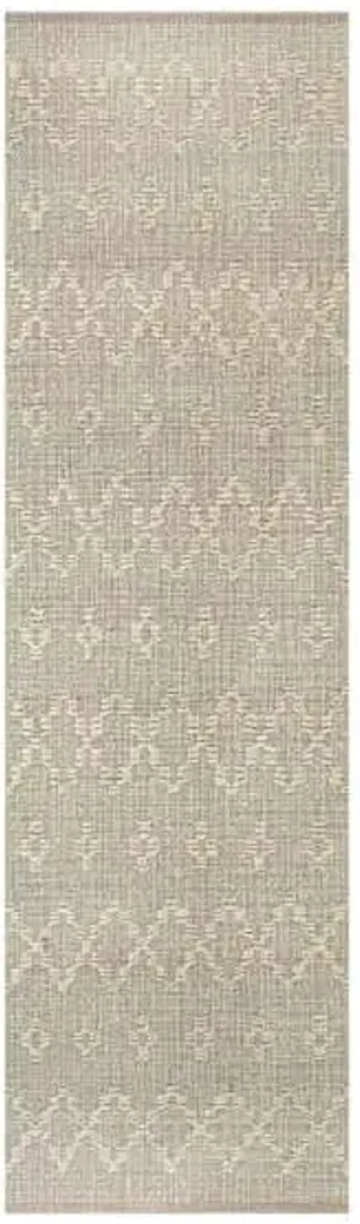 (B726) Honeybloom Denali Neutral Flatweave Runner, 2x7