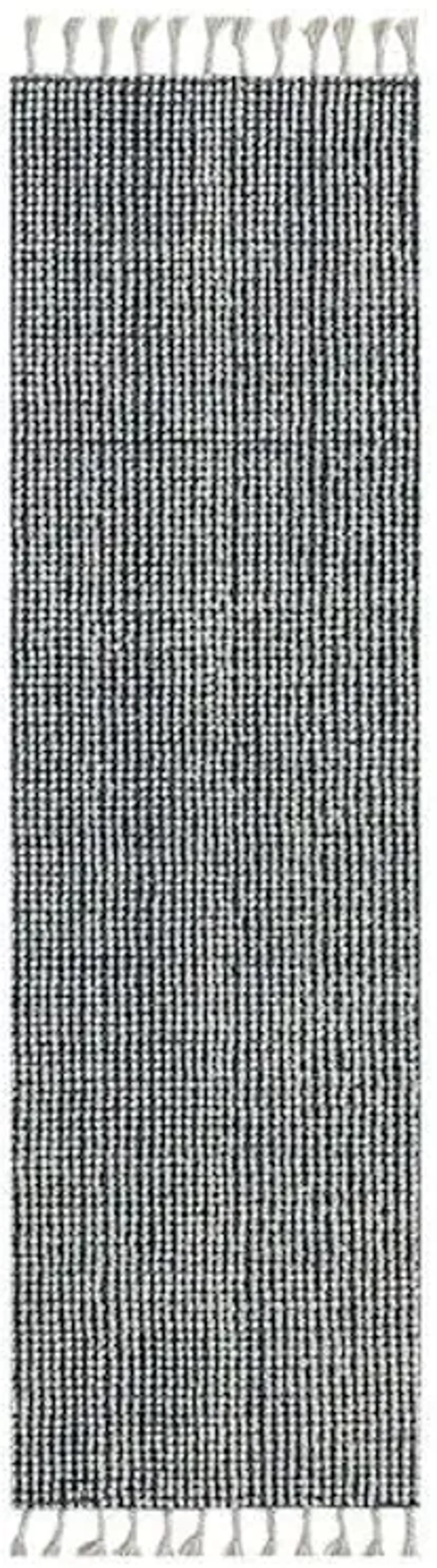 (B732) Honeybloom Clark Indigo Woven Runner, 2x7