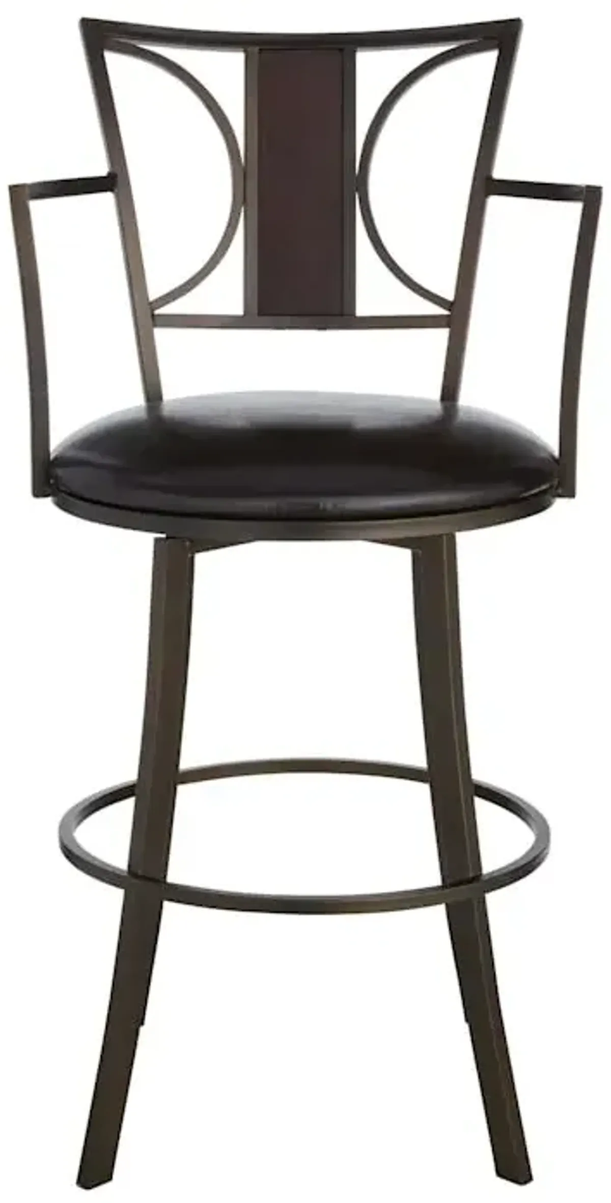 Renata Oversized Faux Leather Barstool, 29.5"