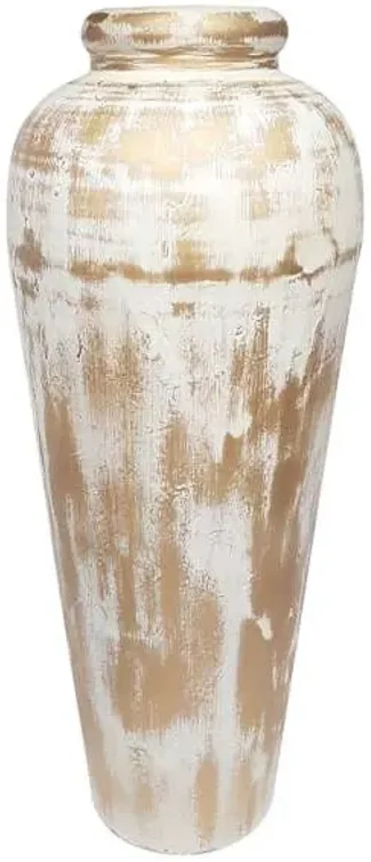 White Washed Metal Vase, 30.3"