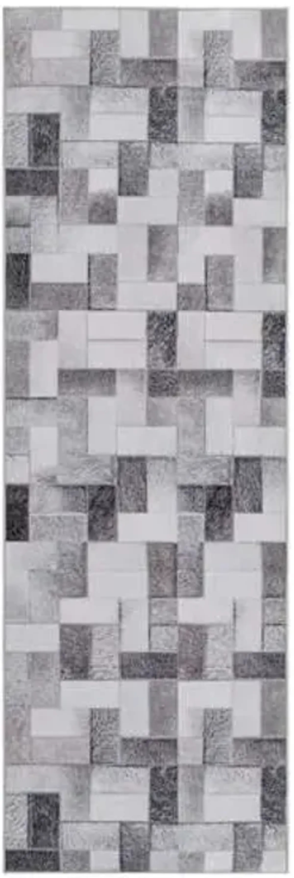 (D537) Crosby St. Nova Grey Printed Runner, 2x7