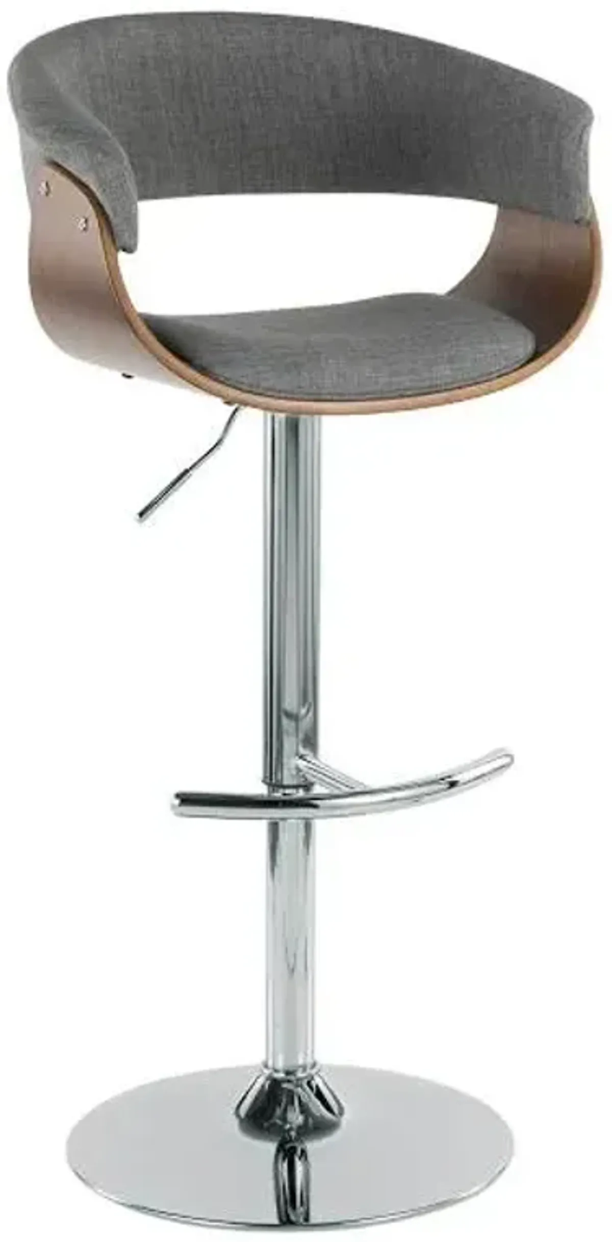 Crosby St. Vintage Mod Adjustable Swivel Barstool, Grey