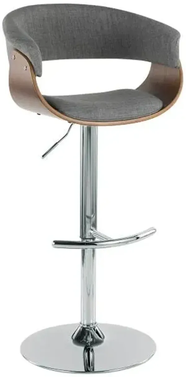 Crosby St. Vintage Mod Adjustable Swivel Barstool, Grey