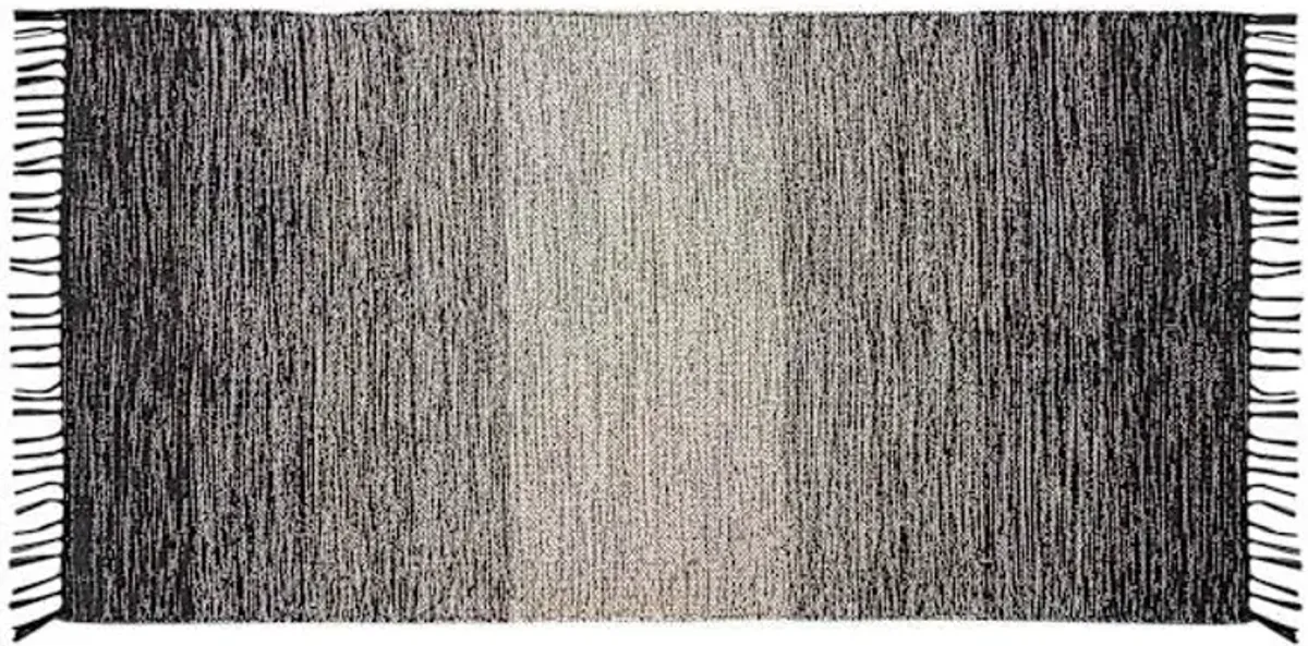 (D521) Honeybloom Grey Ombre Fringe Runner, 2x5