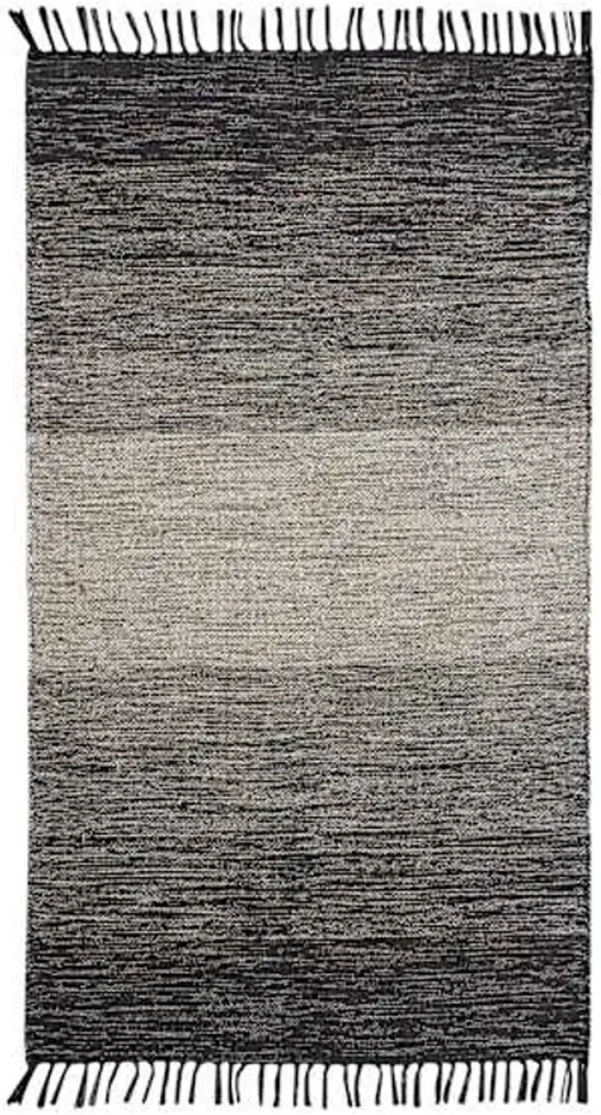 (D521) Honeybloom Grey Ombre Fringe Accent Rug, 3x5