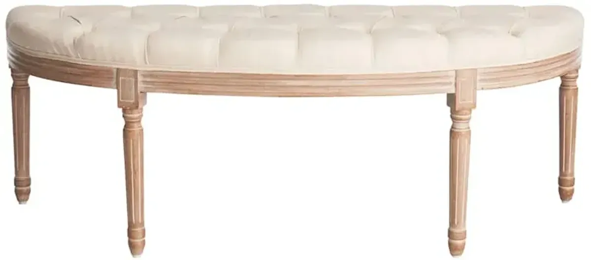 Lourdes Tufted Curved Bench, Neutral