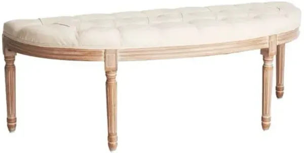 Lourdes Tufted Curved Bench, Neutral