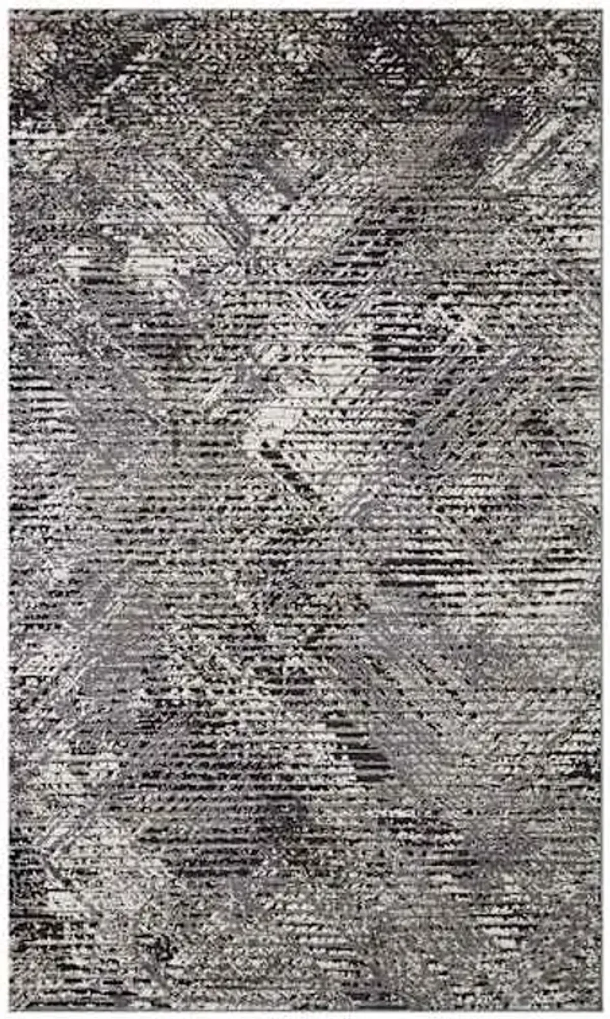 (D554) Estie Charcoal & Black Area Rug, 5x7