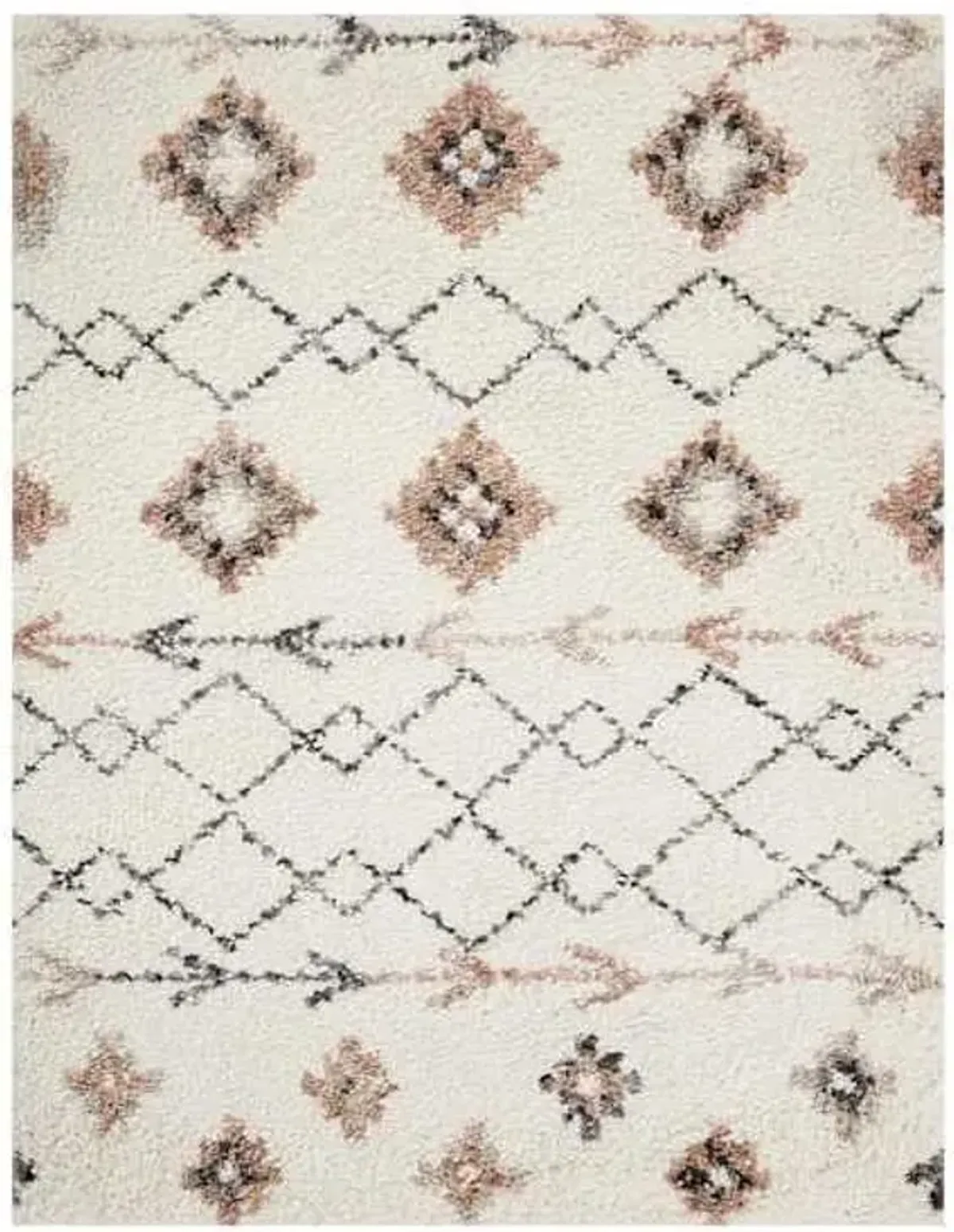(C184) Found & Fable Alton Ivory Shag Area Rug, 8x10