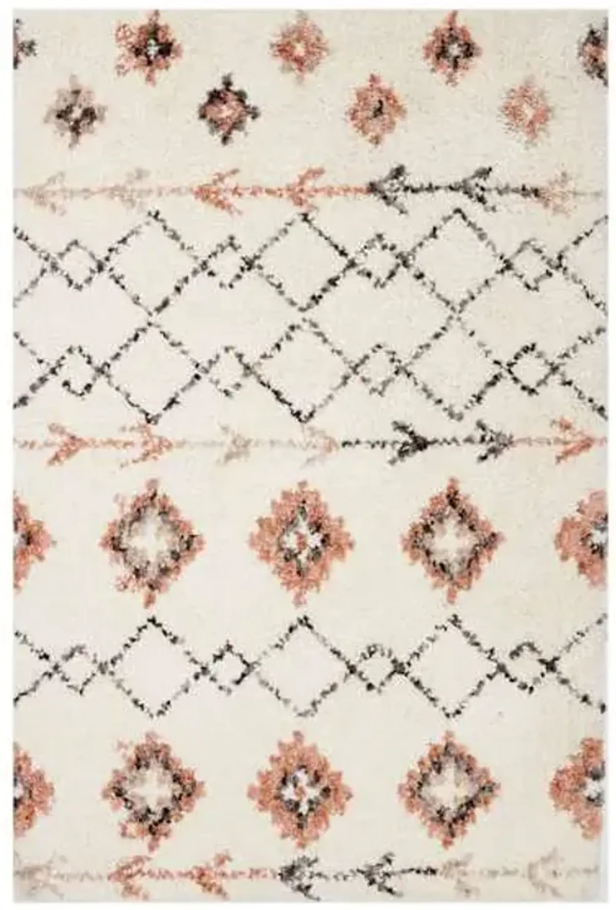 (C184) Found & Fable Alton Ivory Shag Area Rug, 5x7