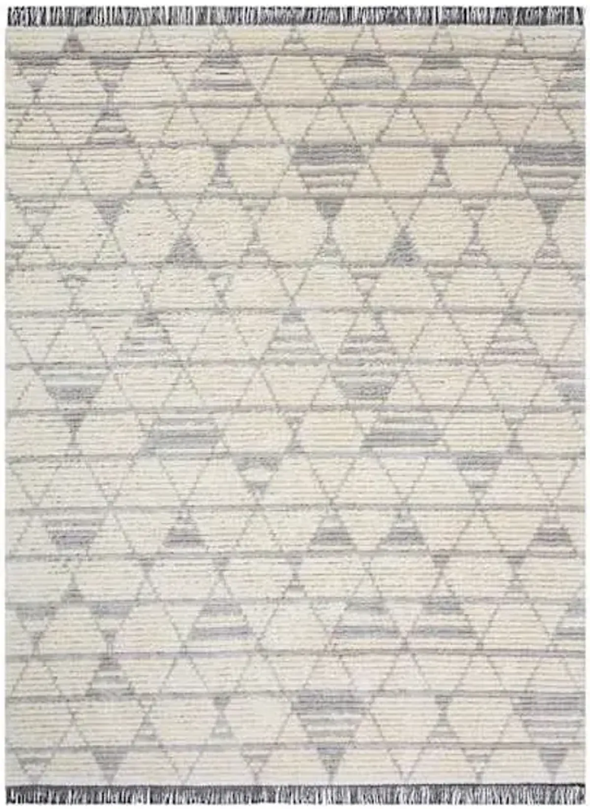 (C185) Tracey Boyd Elizabeth Grey Diamond Design Area Rug, 8x10