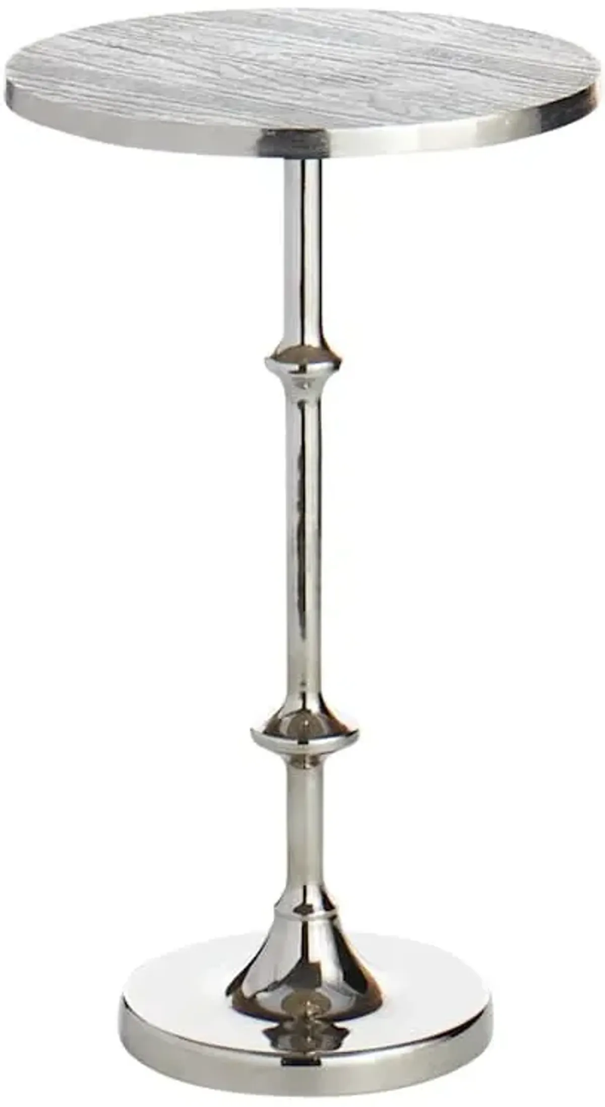 Calvin Silver Metal Accent Table, 22"