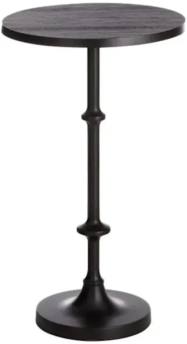 Calvin Black Metal Accent Table, 22"