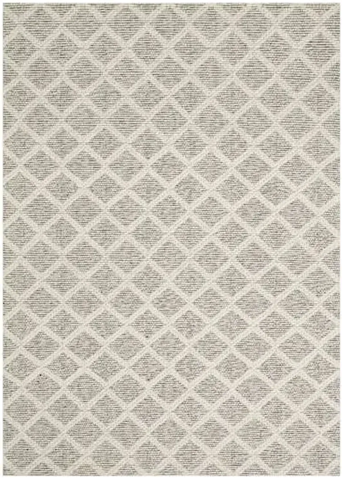 (B780) Wesley Beige & Ivory Diamond Design Area Rug, 5x7