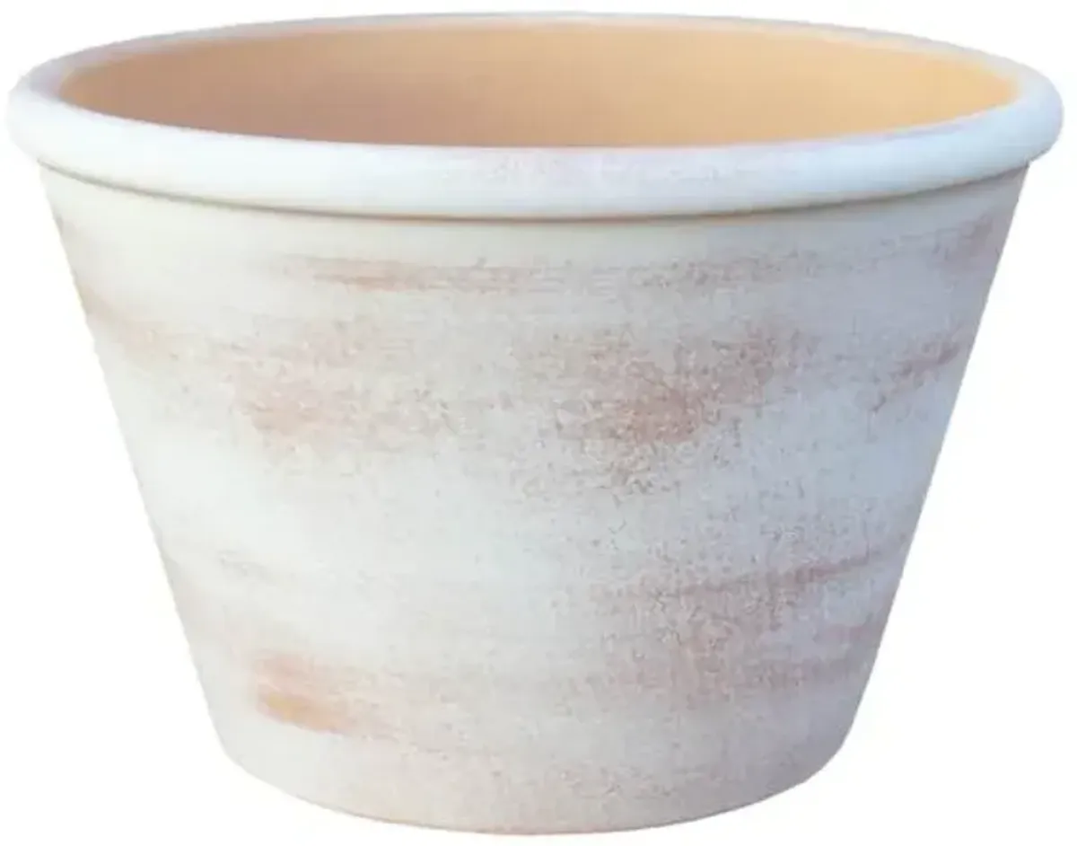 Indoor Whitewashed Terracotta Cone Pot, Small