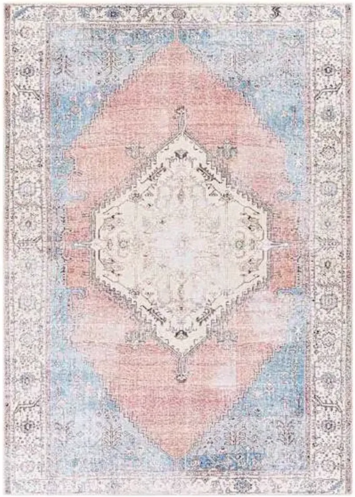 (B783) Found & Fable Amelie Multi Medallion Washable Area Rug, 5x7