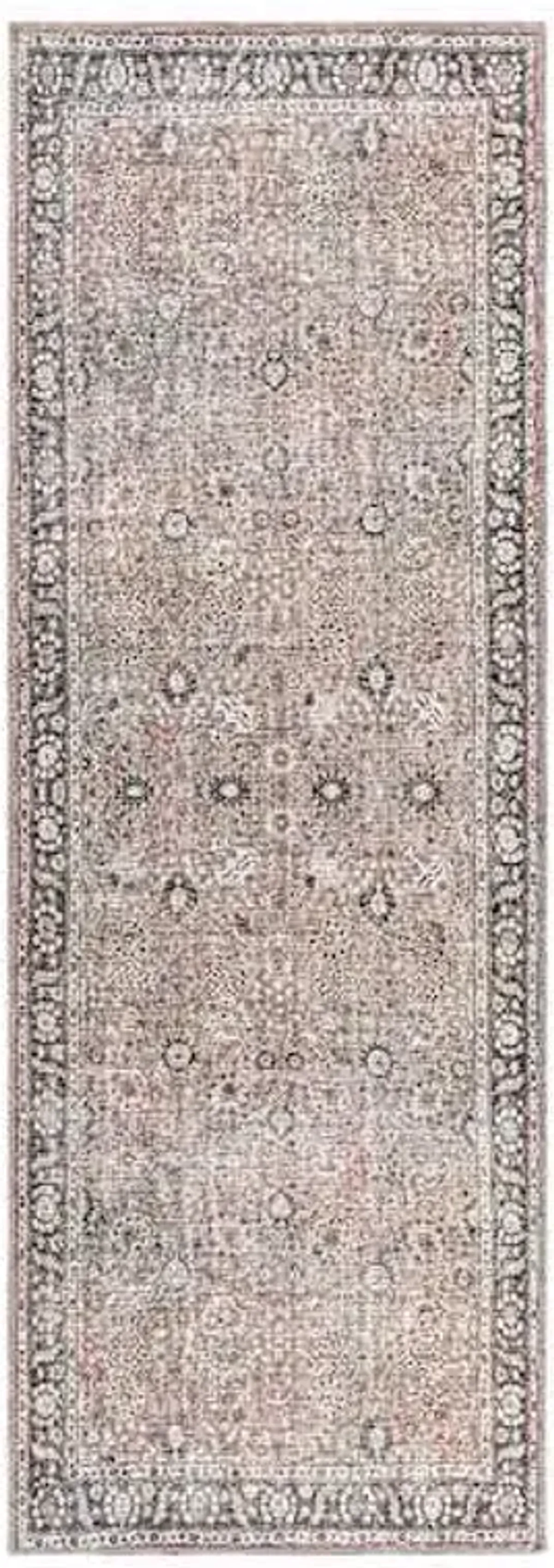 (B784) Providence Colin Multi Floral Washable Runner, 2x7