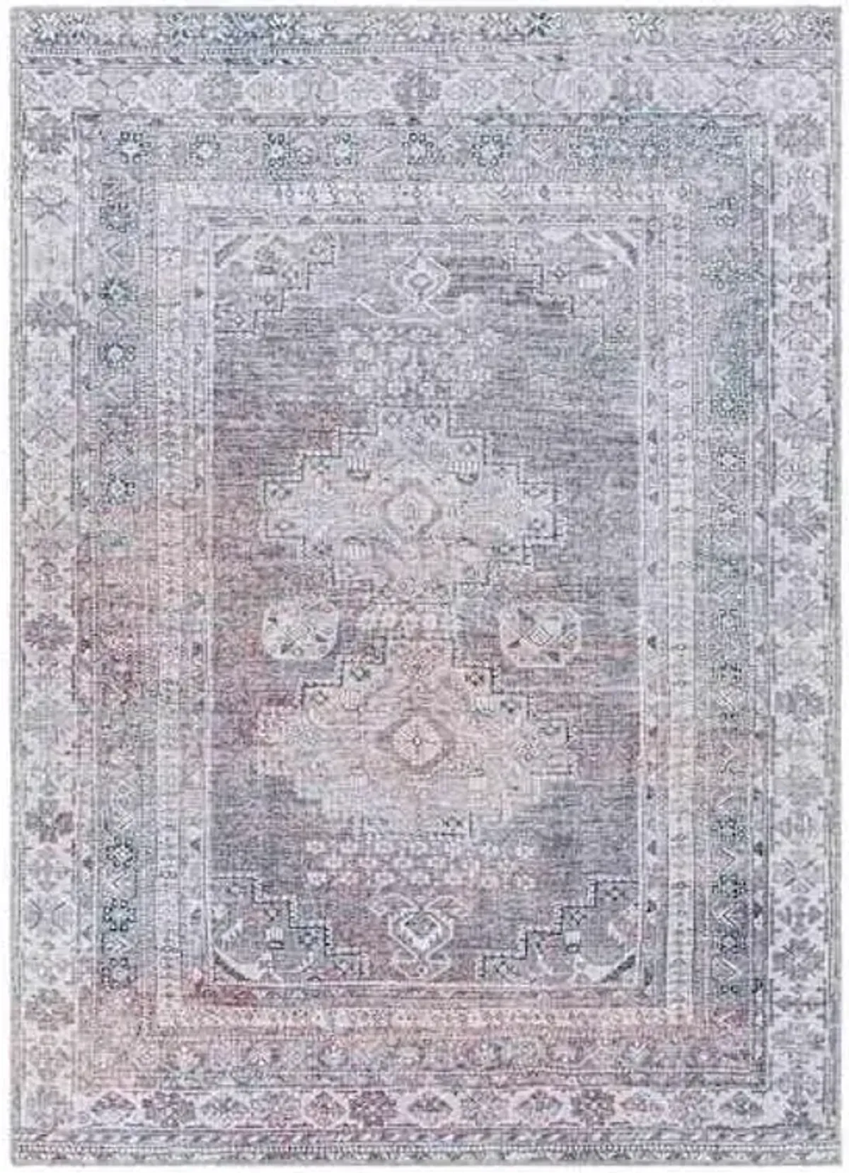 (B786) Honeybloom Colin Multicolor Medallion Washable Area Rug, 5x7