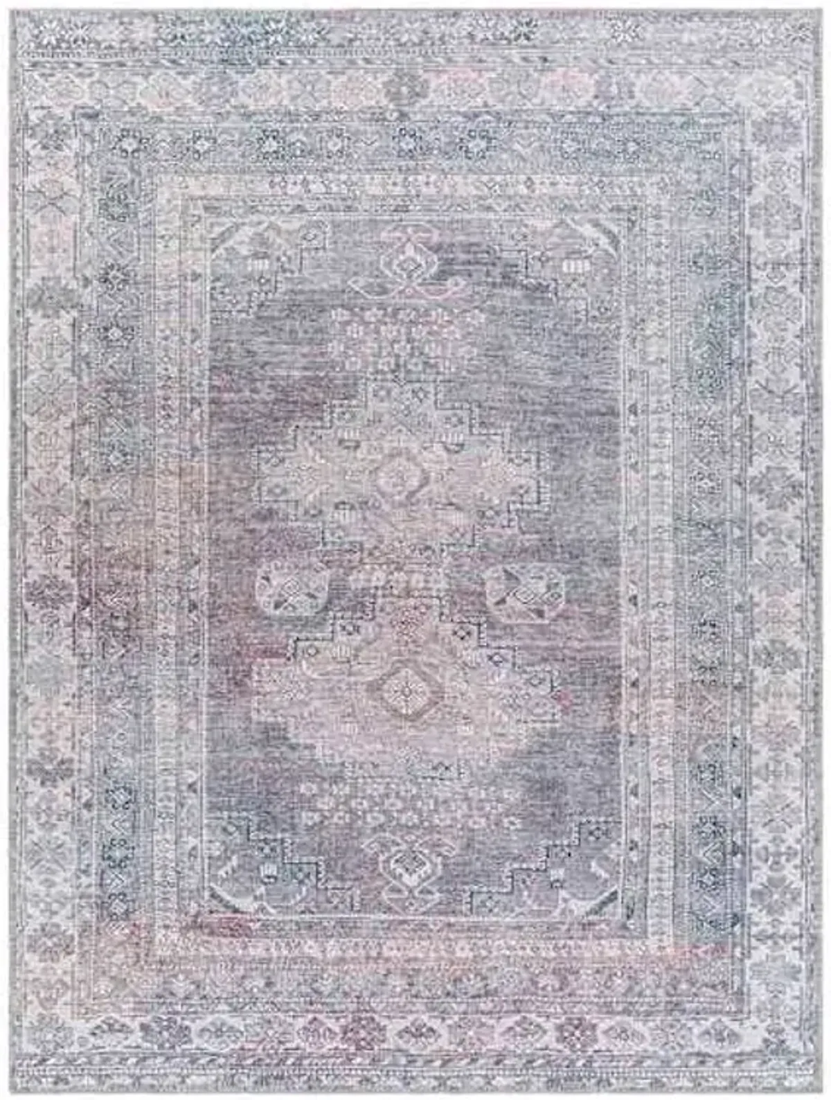 (B786) Honeybloom Colin Multicolor Medallion Washable Area Rug, 8x10