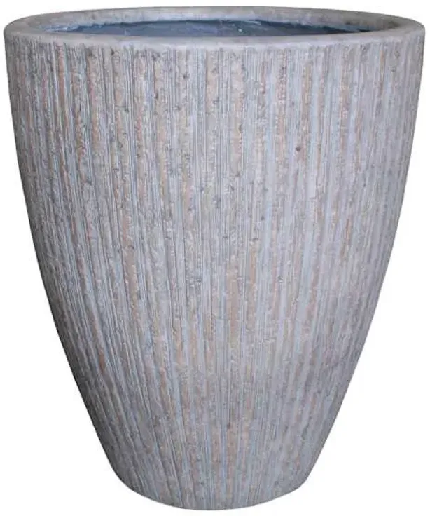 Bailey Fossil Bark Design Concrete Egg Shaped Outdoor Planter, Medium