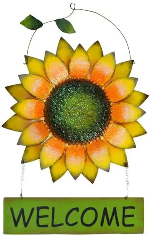 Welcome Sunflower Outdoor Wall Decor, 15.3"