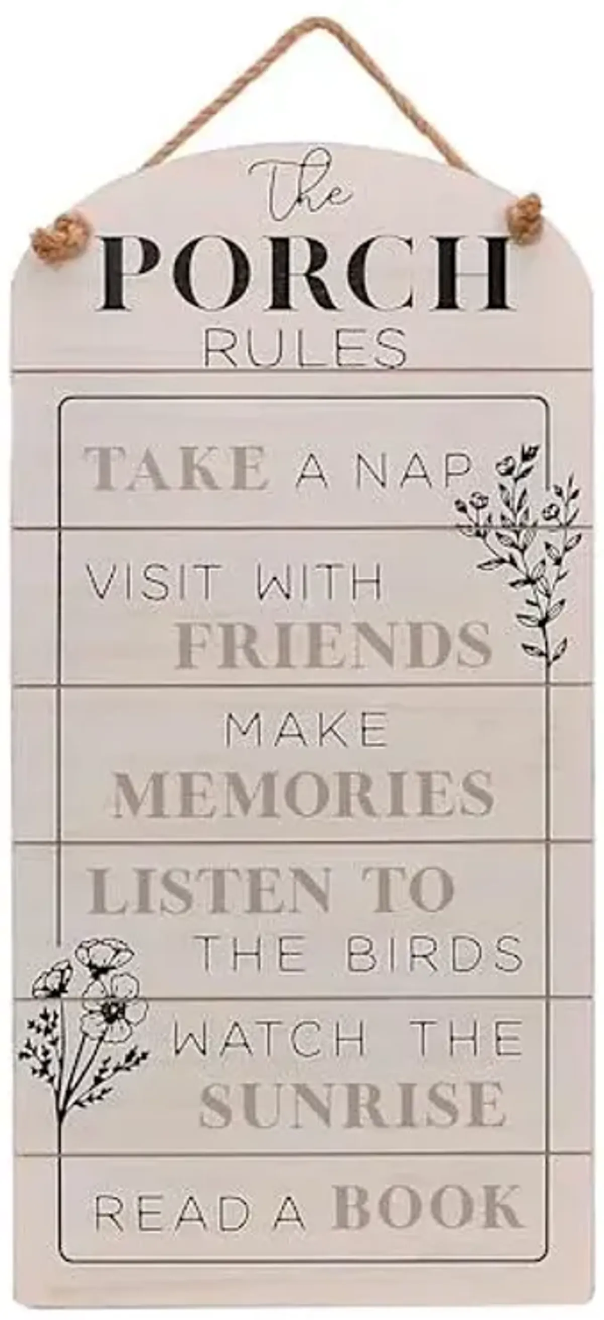 Honeybloom Porch Rules Outdoor Wall Decor, 15x30