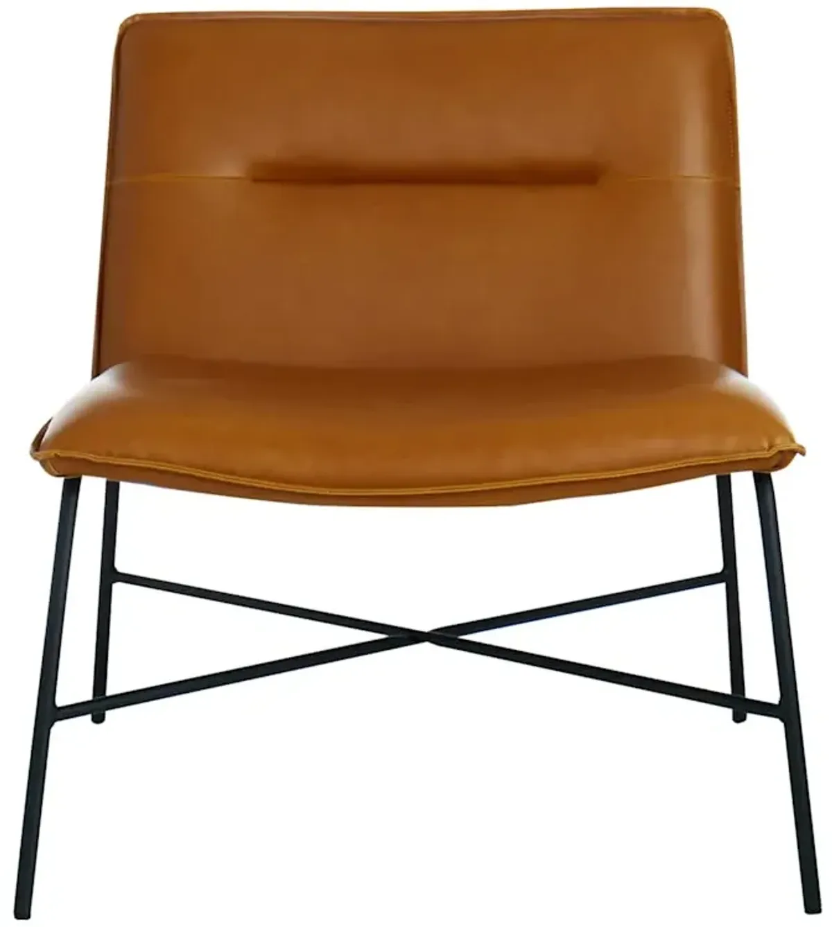 Crosby St. Zoey Faux Leather Accent Chair, Camel
