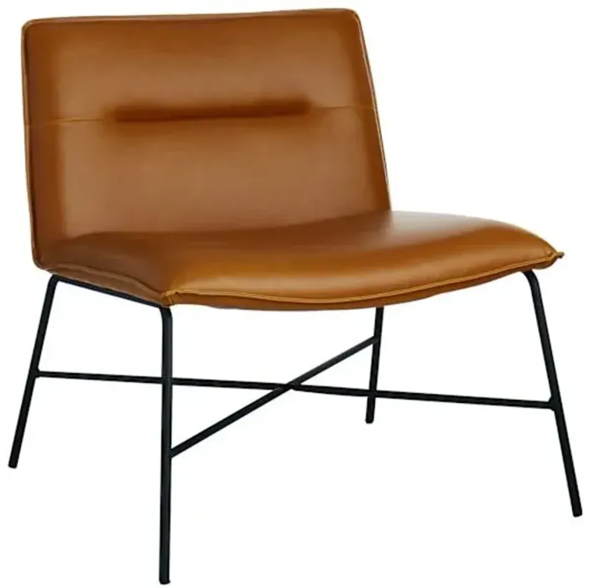 Crosby St. Zoey Faux Leather Accent Chair, Camel
