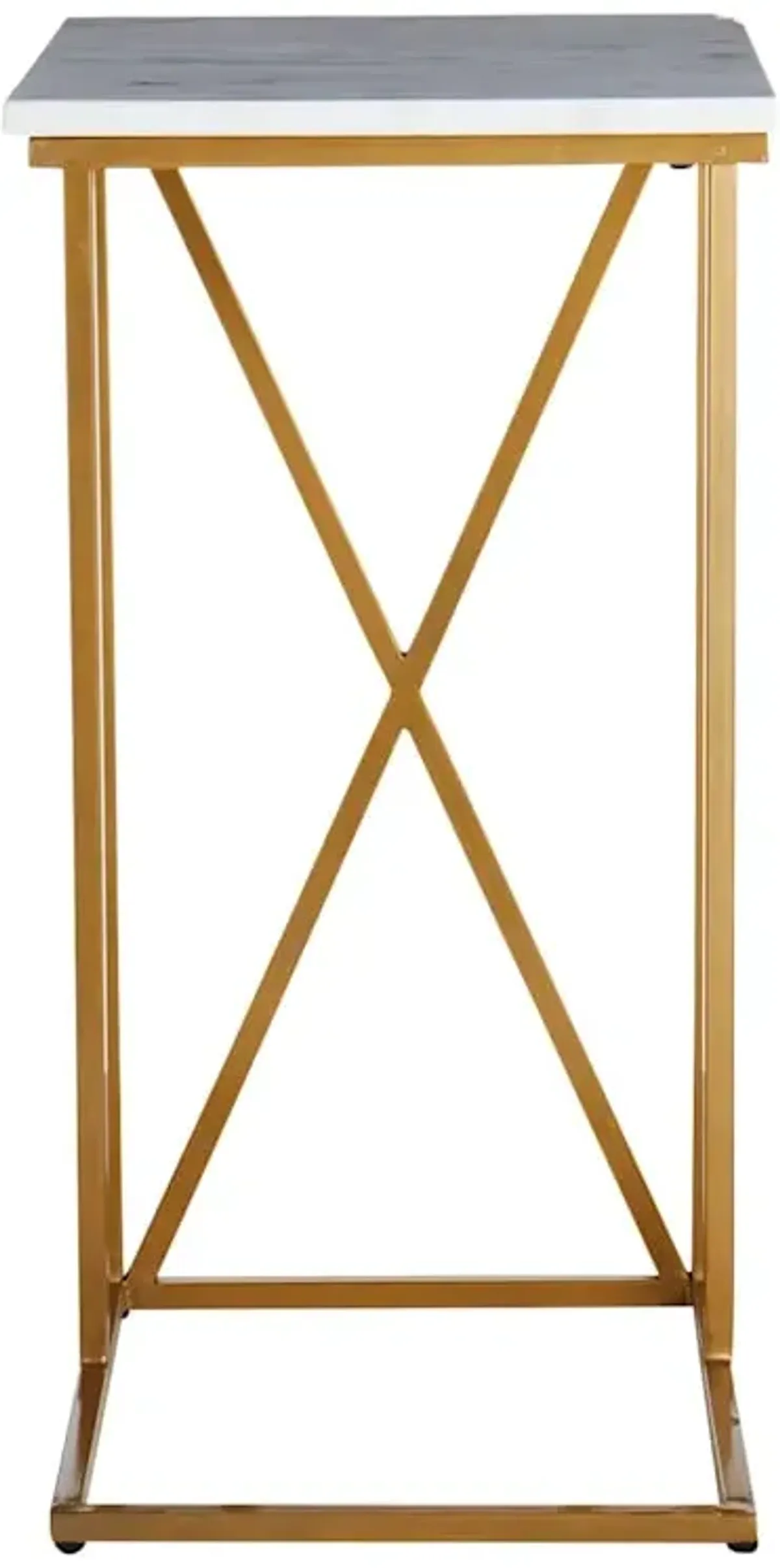 Crosby St. Isabella Gold C-Table with Marble Top