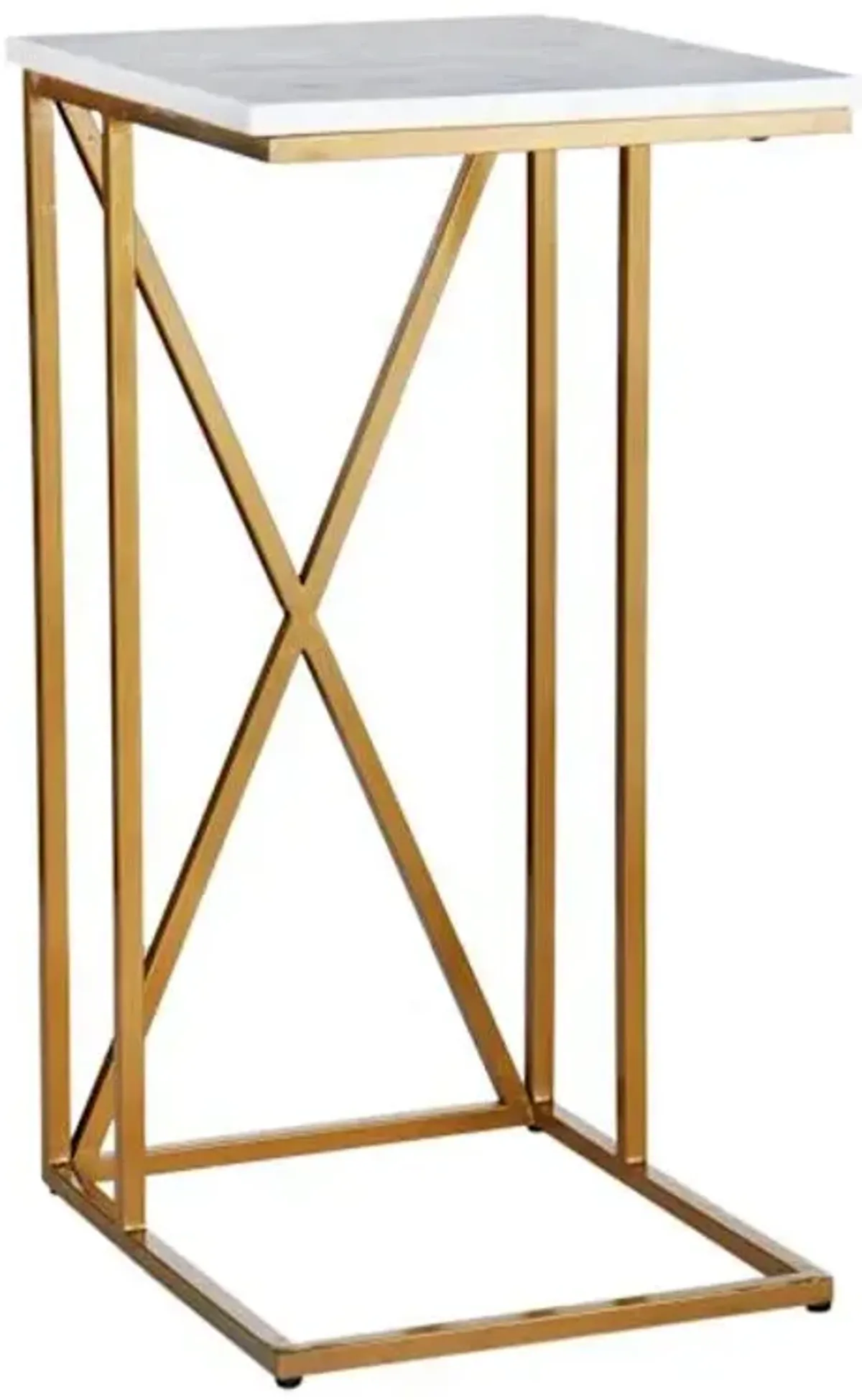 Crosby St. Isabella Gold C-Table with Marble Top