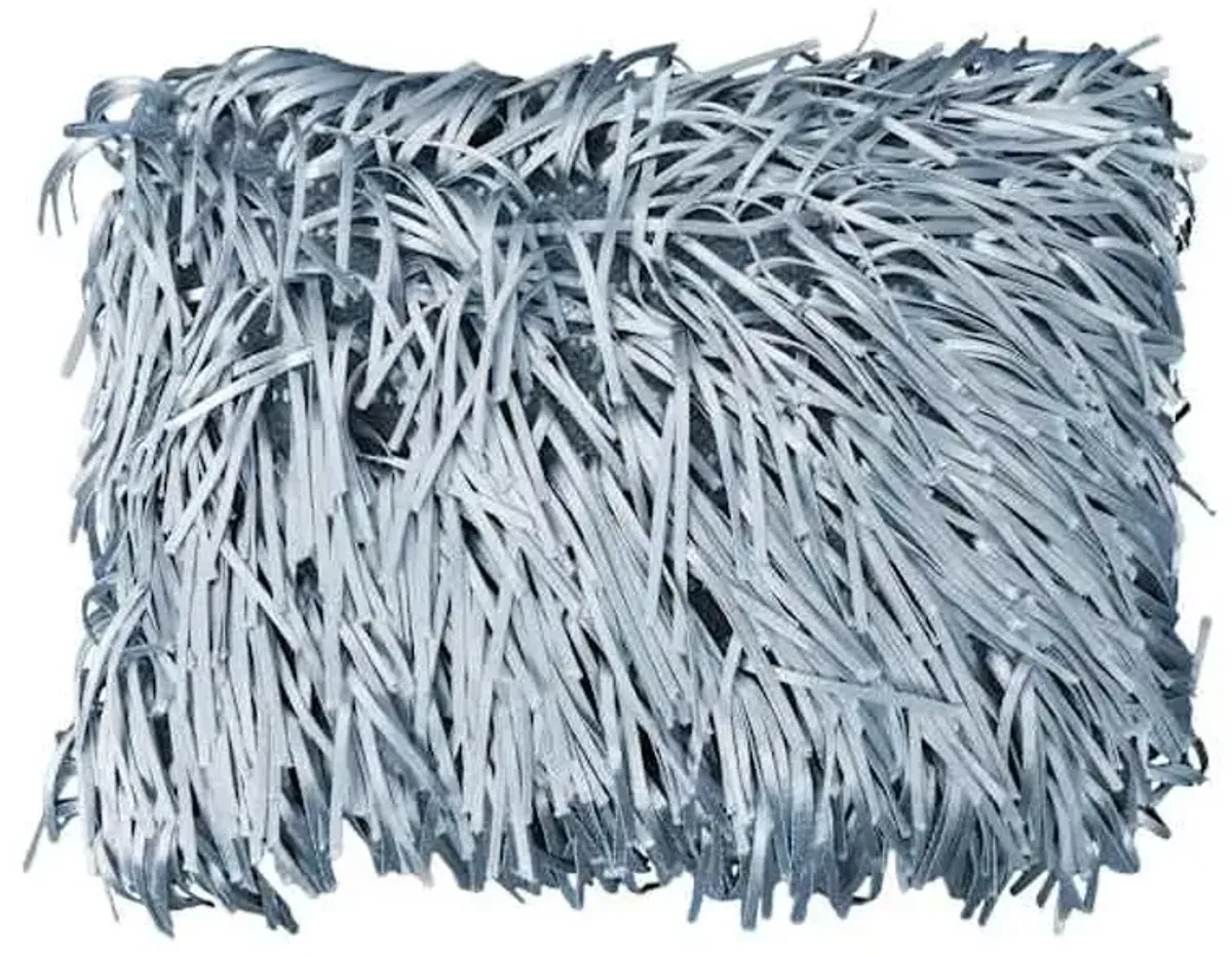 Silver Shag Throw Pillow, 14x20