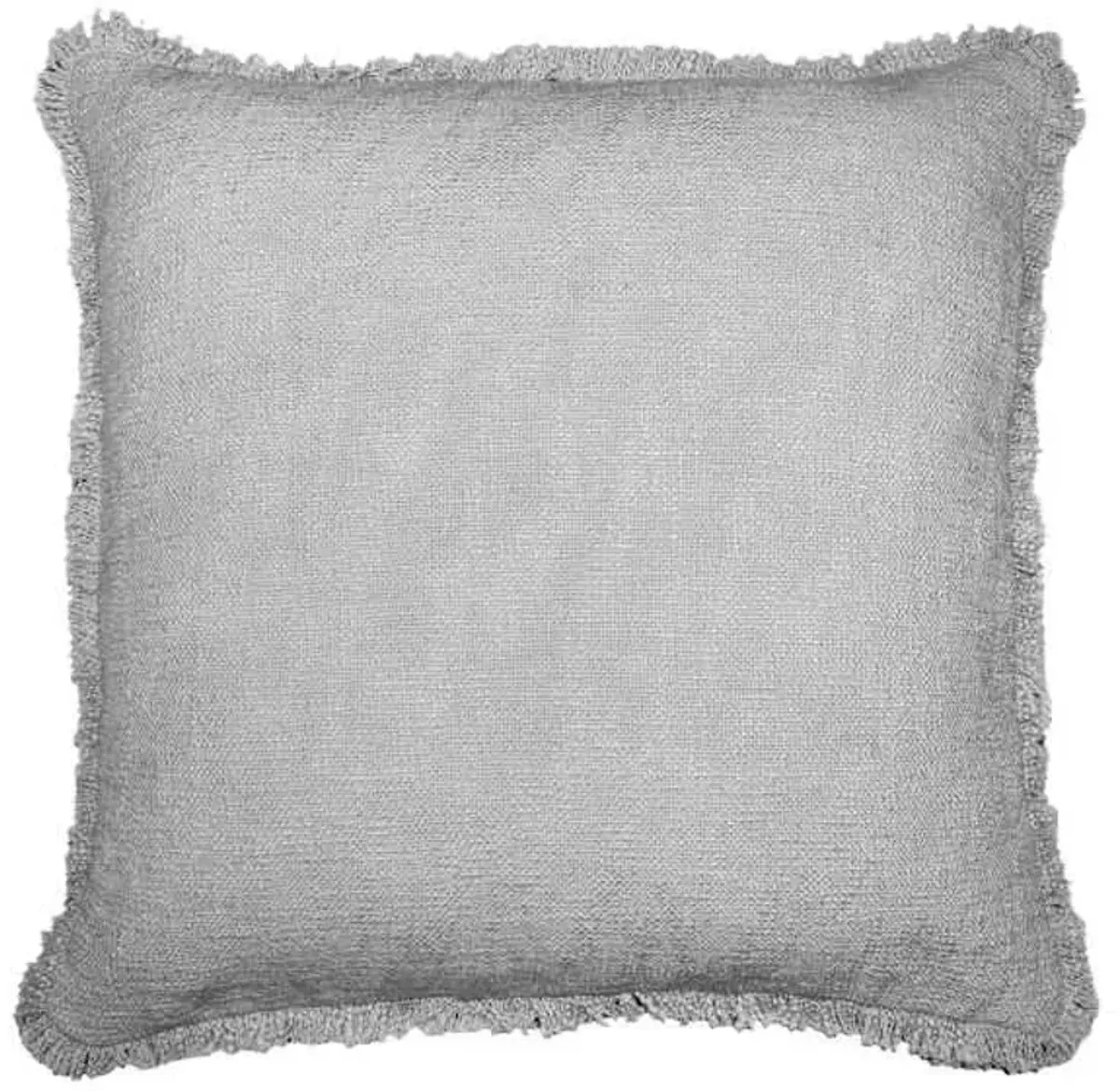 Light Grey Basic Woven Fringe Throw Pillow, 20"