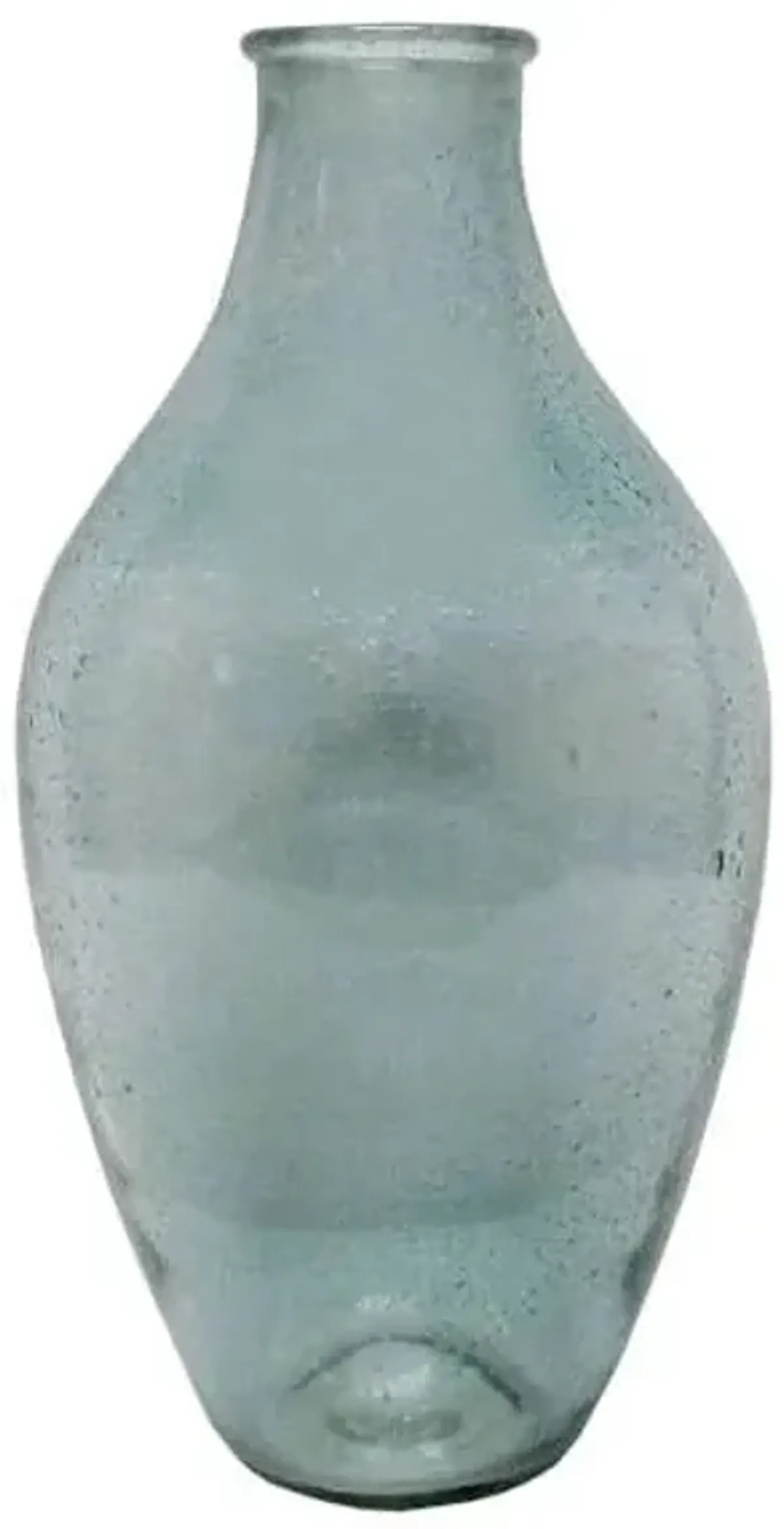 Sea Blue Seeded Glass Vase, Large