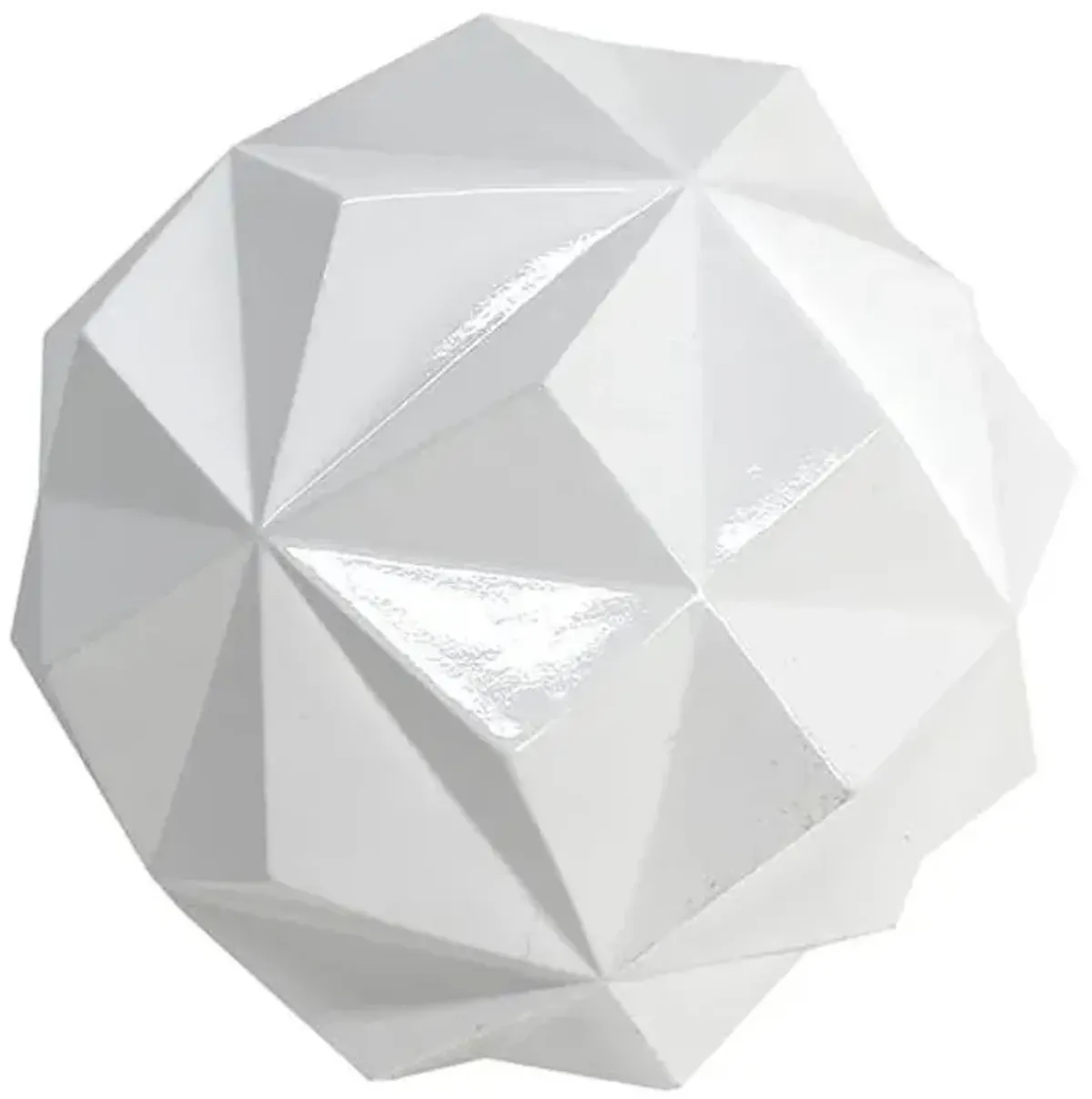Tracey Boyd White Geometric Sphere, 4"