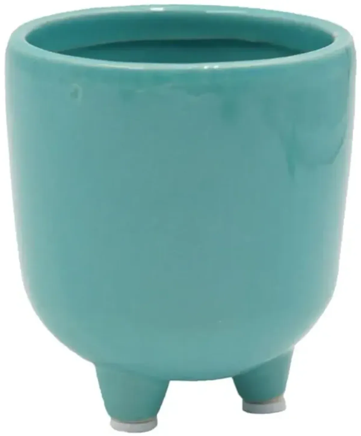 Indoor Teal Footed Ceramic Pot, Extra Small